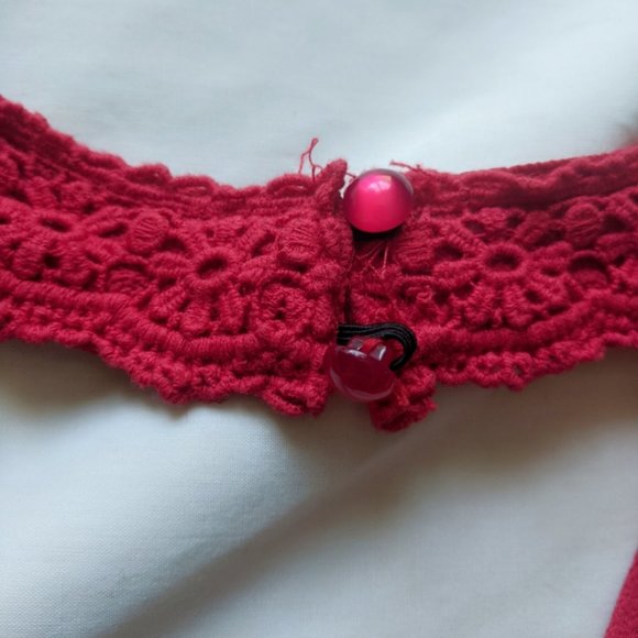 BCX Candy Red Lace Halter Neck Wrap Top L - Picture 7 of 8